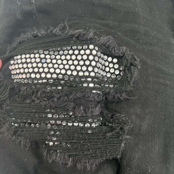 $2590 Rare Authentic Amiri Crystals with Ripped Details Skinny Jeans - Picture 4 of 13